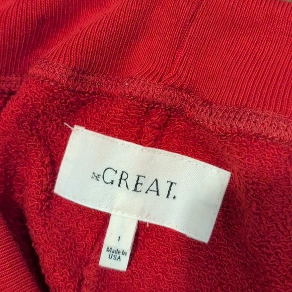 THE GREAT. Red Joggers with White Heart Accents - Picture 4 of 9